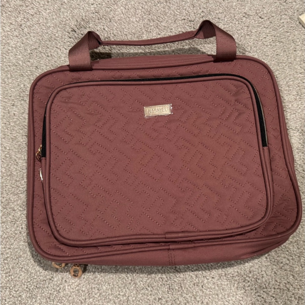 Quilted Brown makeup Bag